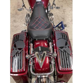 Cbcdecals- American Flag Saddle bag Lid Decals with Skull custom made to fit 1993-2025 Model "Harley Davidson" Tour Bikes