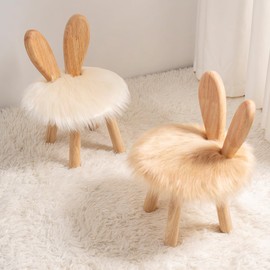 XXYOUPIN Wooden Toddler Chair Rabbit Stool Suitable for A Variety of Color Rest Stool for Any Room Decoration Game Room Cute Chair