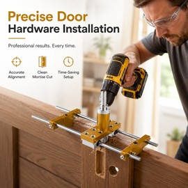 Door Lock Mortise Jig Kit for Wooden Doors – Precision Hole Opener Tool for Lock Installation & Carpentry