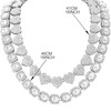 Umimiss Clustered Diamond Tennis Chain Heart Necklace Set - Diamond
