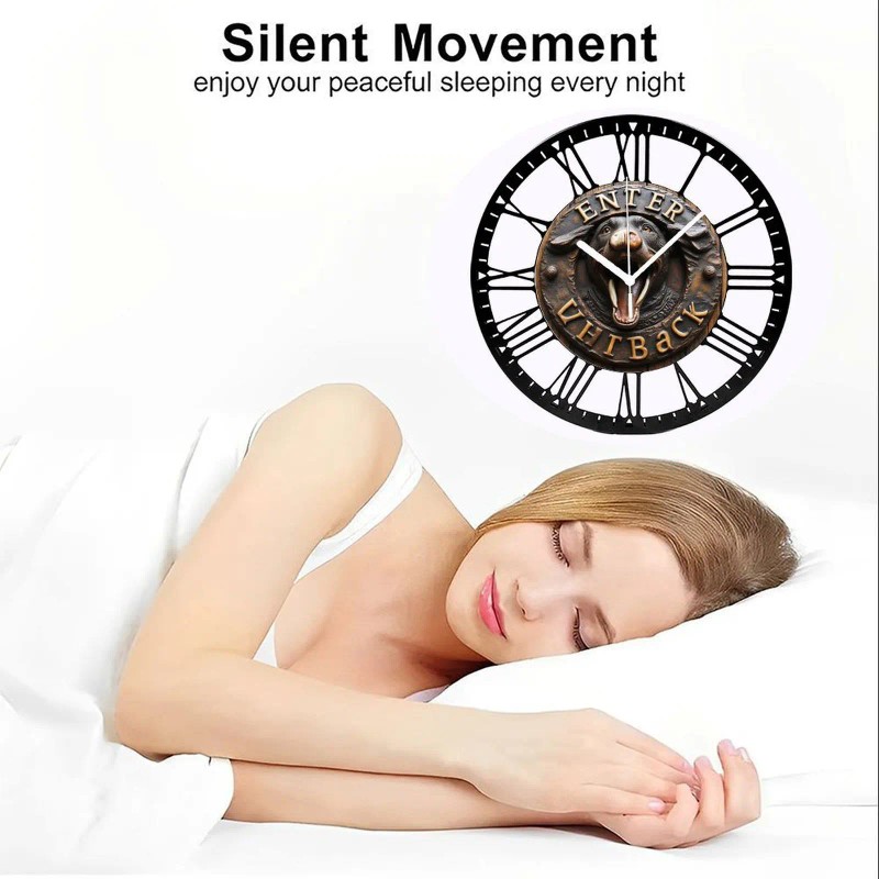 Gothic Style 25cm Round Iron Clock with Ornate Roman Numeral