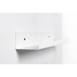 Infinite Design 36" Metal Floating Wall Shelf | Modern White Powder-Coated Steel Ledge, Made in USA | Wall-Mounted Shelf for Living Room, Kitchen, Bathroom, Bedroom or Office