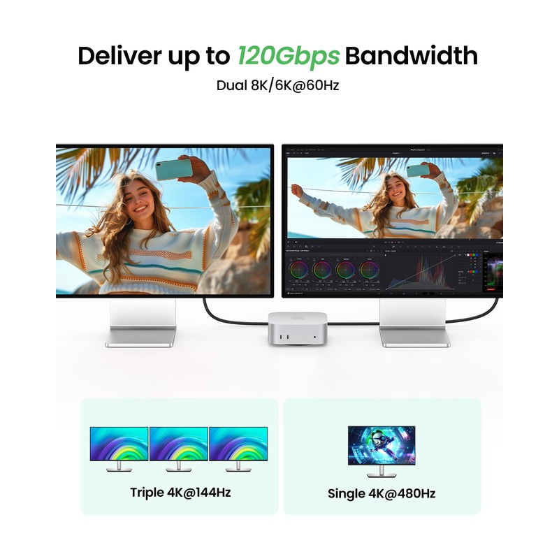 Fitee Thunderbolt 5 Cable Compatible, 80Gbps(6Gb/s) USB4 Cable, 120Gbps Video