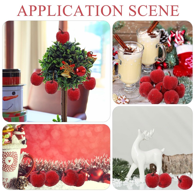CHGCRAFT 10Pcs Artificial Foams Apples Mini Red Apple Foam Fruit