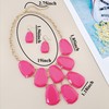 Firstmeet Statement Bubble Chunky Pendant Necklace with Earrings(XL-1123-Hot Pink)