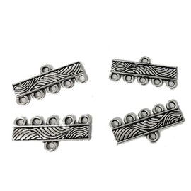 20 pcs Statement Necklace Connector Toggle Clasps Jewelry Findings Accessories Multi Strand Layer Buckle Pendant Chandelier Drop Earrings Chains Tags Charms (21 mm 5 Hole Antique Silver)