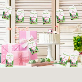 Funmemoir 50pcs Golf Thank You Tags for Girls Golf Theme Appreciation Tags with String Thank You for Coming to My Party Tags for Sports Theme Golf Birthday Party Favors