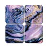 4 x Square Marble Effect Coasters - Art Pink Agate