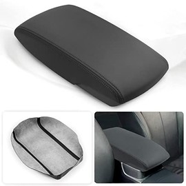 KBH Auto Center Console Armrest Cover for Toyota Camry 2007-2011 Vinyl Microfiber Leather Console Replacement Black