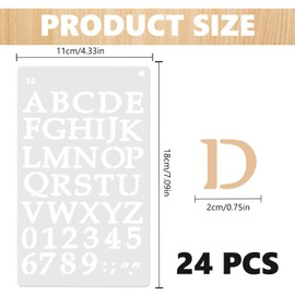 24Pcs Letter Stencils Set, Letter Stencils for Painting, Letters Stencils for Crafts for Banners, Cards, Wood, Signs, Crafts