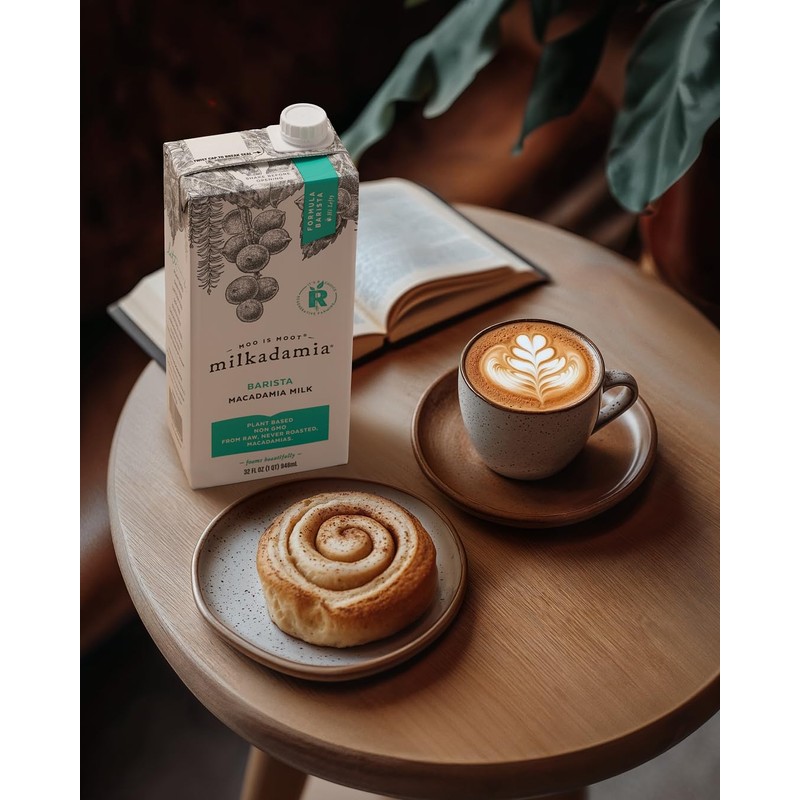 Milkadamia Barista Macadamia Milk, Excellent Source of Calcium, Plant Based,