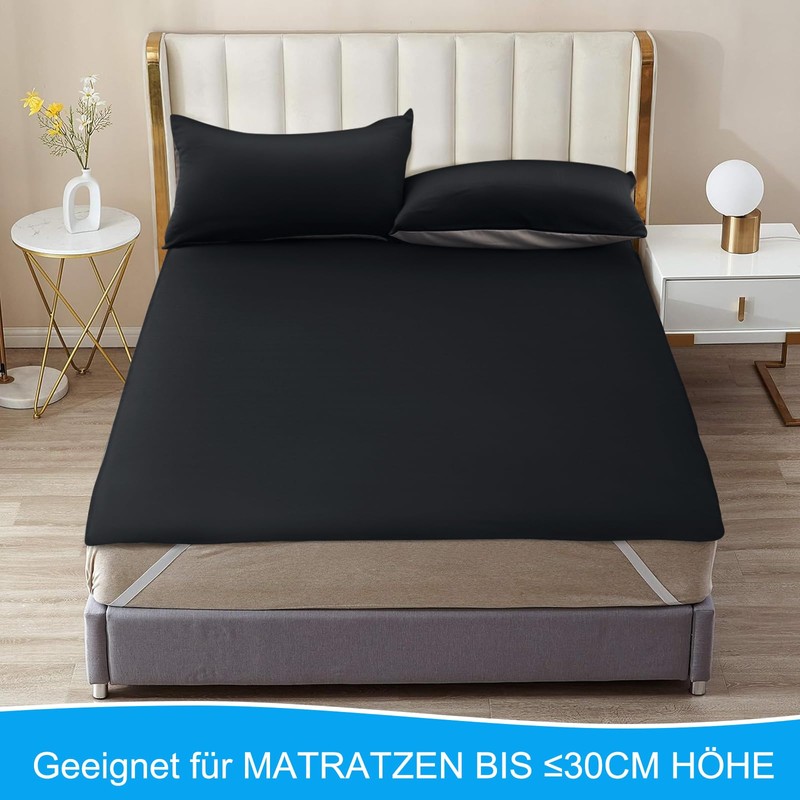 Mattress Protector 90 x 200 cm Waterproof Black Incontinence Pad