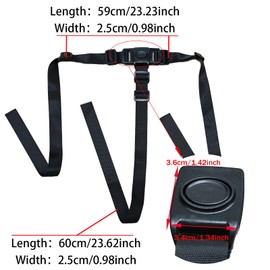 Universal 3 Point Harness Seat Belt Harness Seat Belt for Child Kid, Adjustable Harness Strap for High Chair and Pushchair, Stroller Harness, Black