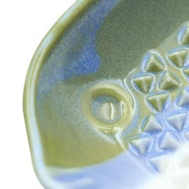 Sarini Garlic Grater Small Fish Ceramic Grater for Garlic Ginger Turmeric Dishwasher Safe