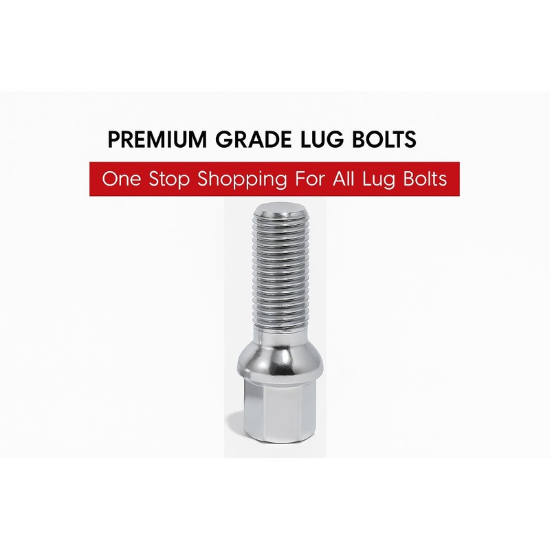 20 Pcs Lug Bolts Ball Seat 14x1.5 Thread 51mm Shank