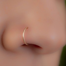 Gold Filled Nose Piercing Ring 20 Gauge - 14k Gold Filled Nose Ring Hoop For Women - 7mm Diameter Nose Jewelry