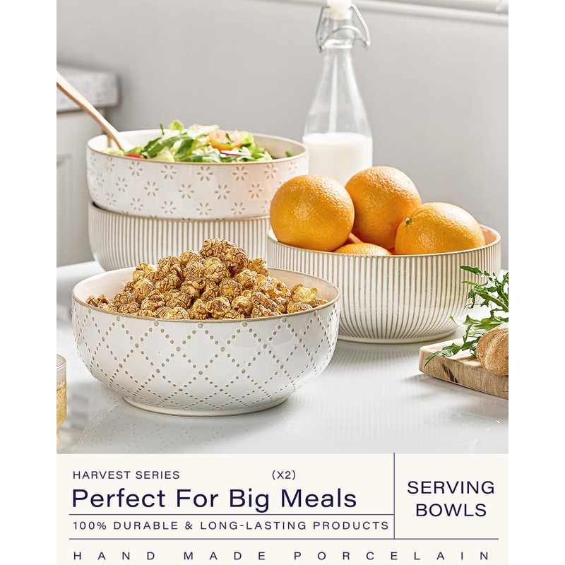 getstar Large Serving Bowls (8 inch & 60 fl oz),