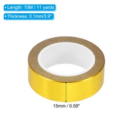 PATIKIL 15mm x 10m Metallic Washi Tape, 2 Roll Masking Foil Sticker Self Adhesive for DIY Art Craft Wrapping Decoration, Gold Tone