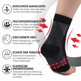 Home Holic 4 Paar Kompressionssocken Sprunggelenkbandage Professionelle Knöchelbandage für Damen Männer Bandage Fußgelenk für Plantarfasziitis Achillessehne Neuropathie (Schwarz, 47-51)