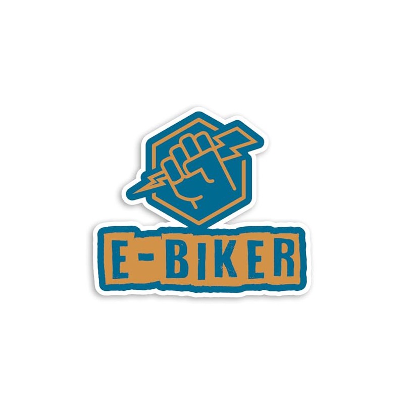 2 x 10cm E-Biker Lightning Bolt Vinyl Stickers - MTB