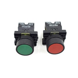 LC LICTOP Momentary Push Button Switch, 1 Green NO & 1 Red NC, DPST AC 660V, On Off Switch Start Stop Buttons for Electrical and Electronic Applications