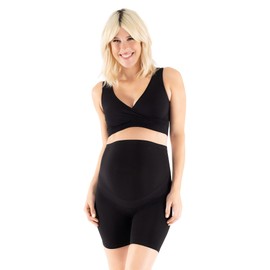 Belly Bandit Thigh Disguise Maternity Support Shorts - Smoothing Anti-Chafing Maternity Shapewear Shorts that Grows with You Every Trimester, Black, X-Large