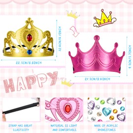 Otuuz 44 Pcs Foam Crowns for Kids Princess Tiaras Crowns Bulk Diamond Sticker Making Kits for Birthday Party Supplies(Cute Style)