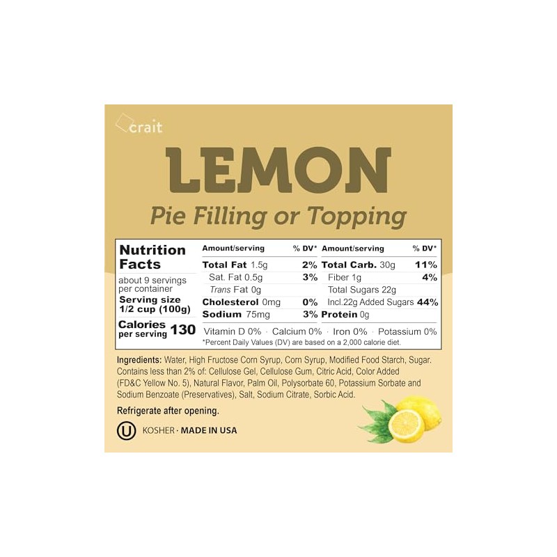 Lemon Pie Filling Easy Squeeze Bag, 2 lb – Thick