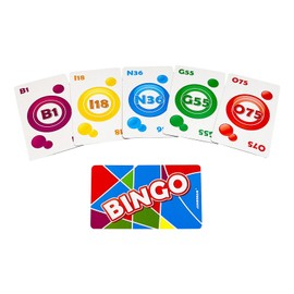 JUNWRROW Bingo Game Set-1000 Colorful Chips with a Bag,100 Bingo Cards and Jumbo Deck of Calling Cards for Adults, Seniors, and Family - Calling Card Set- Ideal for Large Groups, Parties, Game Nights