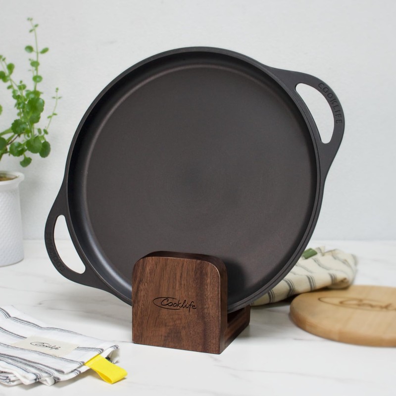 COOKLIFE Pots and Pans Organizer under Cabinet, Wooden Pot Lids