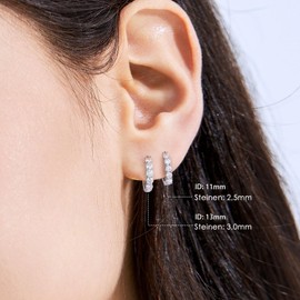 KRKC&CO Moissanite Hoop Earrings Silver 925 for Women, S925 Sterling Silver, D Colour VVS1 Clarity 0.6-2.0 Carat, Hypoallergenic, White Gold Plated, Huggie Earrings, High Gloss Polished, Gift for Her