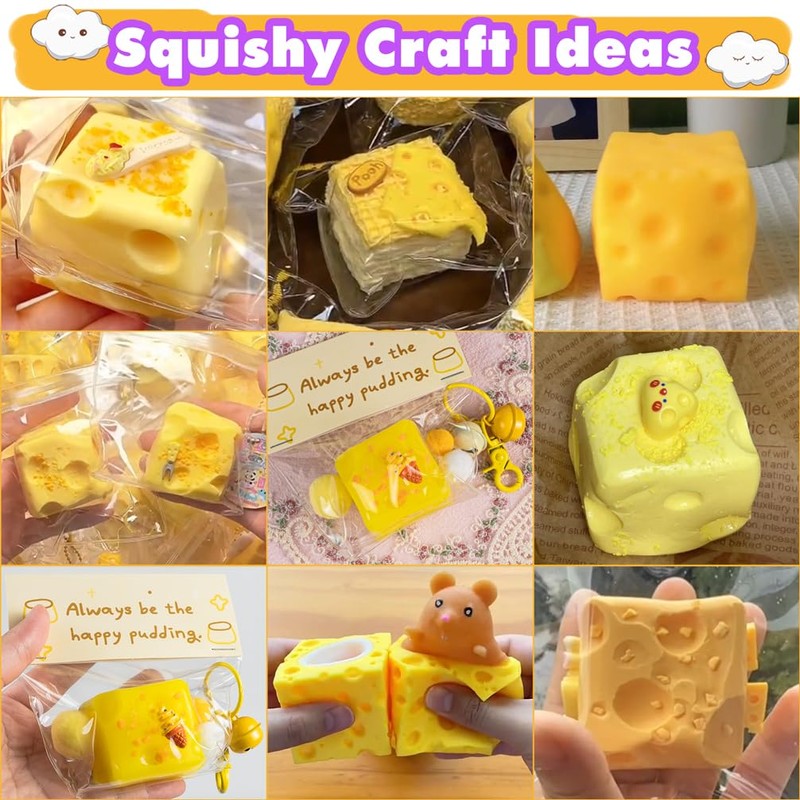 Taba Squishy Maker Squeeze Cheese Cube Silicone Gel Mold Kits