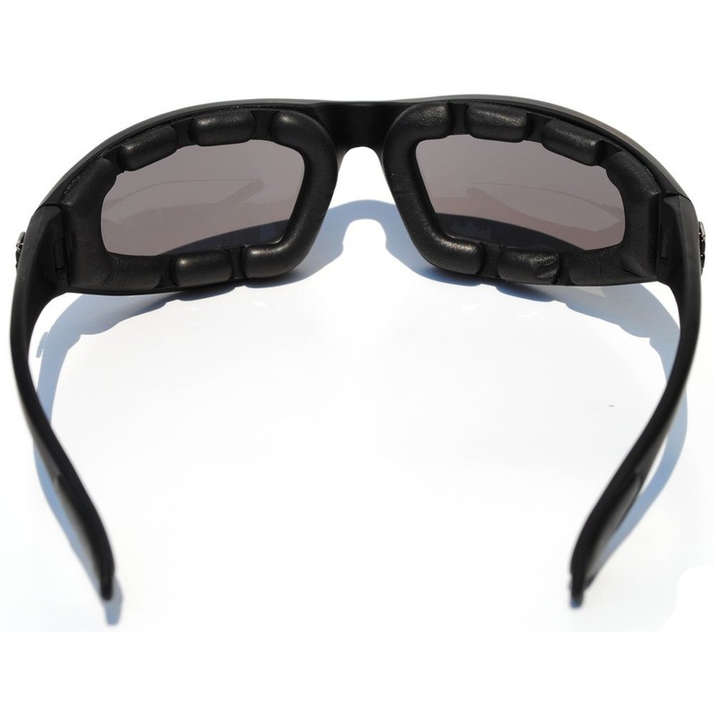 Chopper Night Driving Riding Padded Motorcycle Glasses 011 Black Frame