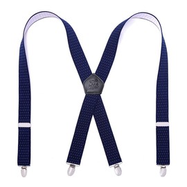 KANGDAI Men Braces Strong Metal Clips 4 X Back Durable Elastic Adjustable Suspenders Heavy Duty Mens Braces