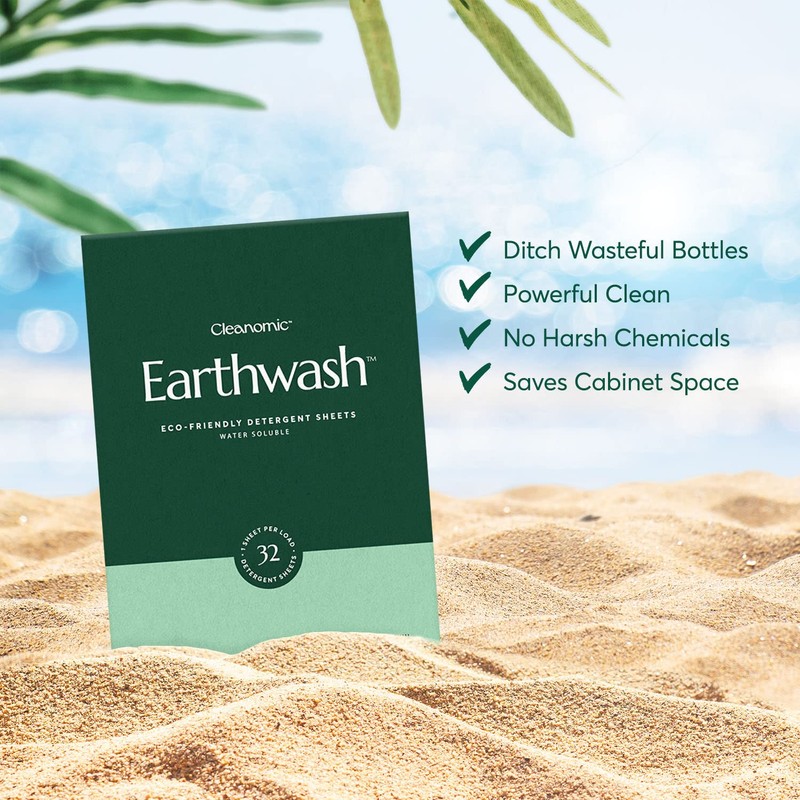 earthwash Laundry Sheets, Scent-Free (32 Loads), The Perfect Plastic Free