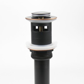 Oil Rubbed Bronze Pop Up Drain, Bathroom Vessel Lavatory Vanity Faucet Sink Drain Stopper, ORB with Overflow
