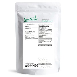 Food to Live Organic Hulled Millet, 1 Pound - Whole Grain Seeds, Non-GMO, Kosher, Raw, Bulk, Product of the USA
