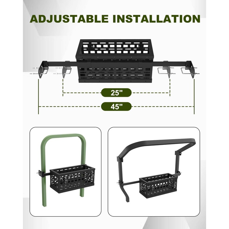 LARIFULL Tractor Tool Box Tractor Tool Holder Tray with Bracket,24"x10"x10"