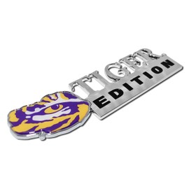 Elektroplate LSU Tigers Edition Metal Auto Emblem for Cars, Trucks, and All Auto | Universal Fit at 7" x 2.25" | Weatherproof