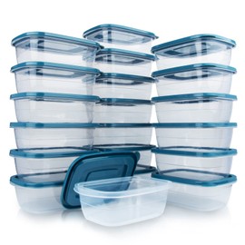 PEDECO 20PCS Rectangle Plastic Portion Box Sets with Lids.Food Storage Box,Container Sets,Food Storage,Food Containers,Plastic Container,use for School,Work and Travel,0.53 Quarts Per Box.