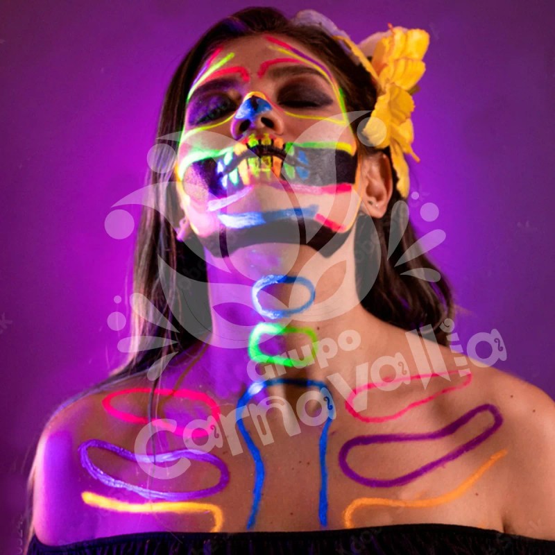 Grupo Carnavallia Kit 6 Crayones Neón Fluorescent Maquillaje Glow Luz