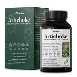 Earthville artichoke 10x concentrated extract raw material hangover relief effect 500mg 120 vegetable capsules / 어스빌 아티초크 10배농축 추출물 원물 숙취해소 효능 500mg 120베지캡슐