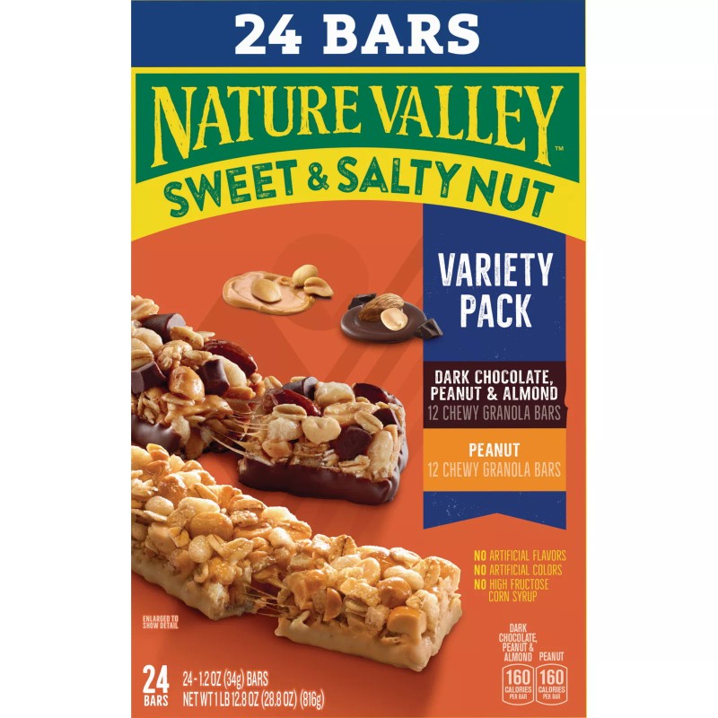 Nature Valley Granola Bars, Sweet and Salty Nut, Variety Pack,