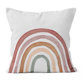 HIWX Boho Rainbow Pillow Cover, Boho Rainbow Classroom Decorative Pillowcase Throw Pillow Cover, Boho Rainbow Pillows for Classroom Nursery Bed Room Home Decor 18 x 18 Inch Pillow Case