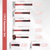 HOUSERAN 7-Pieces Hammer Set, 24 oz Claw Hammer, 12oz Claw