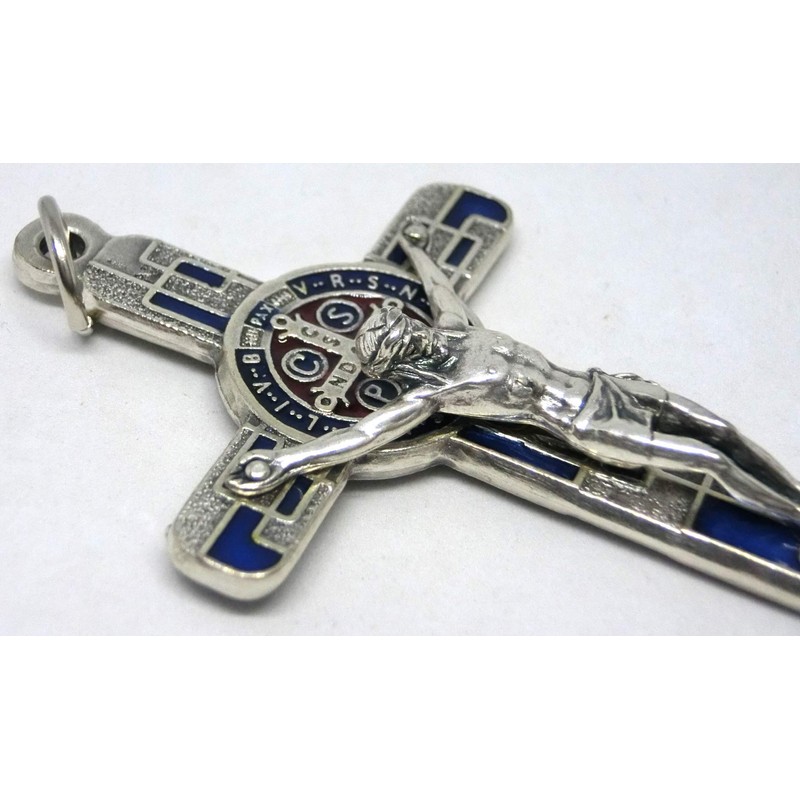GTBITALY 10.674.31 ms Cross of Saint Benedict Silver with Mosaic