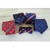 KissTies Mens US Flag 63'' Extra Long Silk Tie Blue