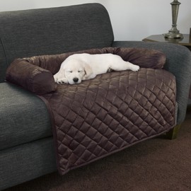 PETMAKER Furniture Protector Pet Cover with Bolster - Brown - 35x35