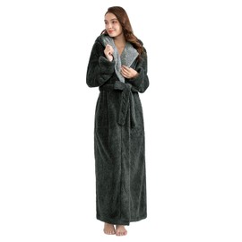 PUTUO Women's Microfibre Dressing Gown Soft and Warm Sauna Gown, Bathrobe with hood