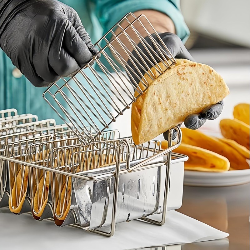 Tortilla Fryer Taco Fryer Basket,Taco Shell Fryer, Holds 8 Shells